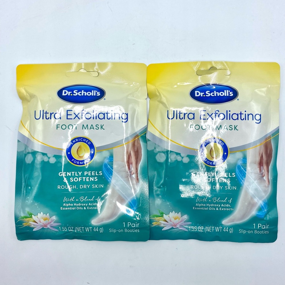 (2) Dr Scholl's Ultra Exfoliating Foot Mask Slip On Booties Peels & Softens